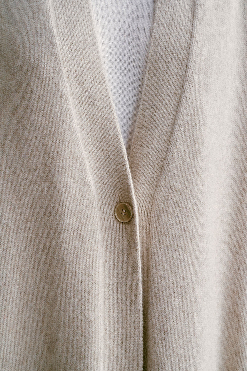 ANGELINA one-button cardigan coat, pearl