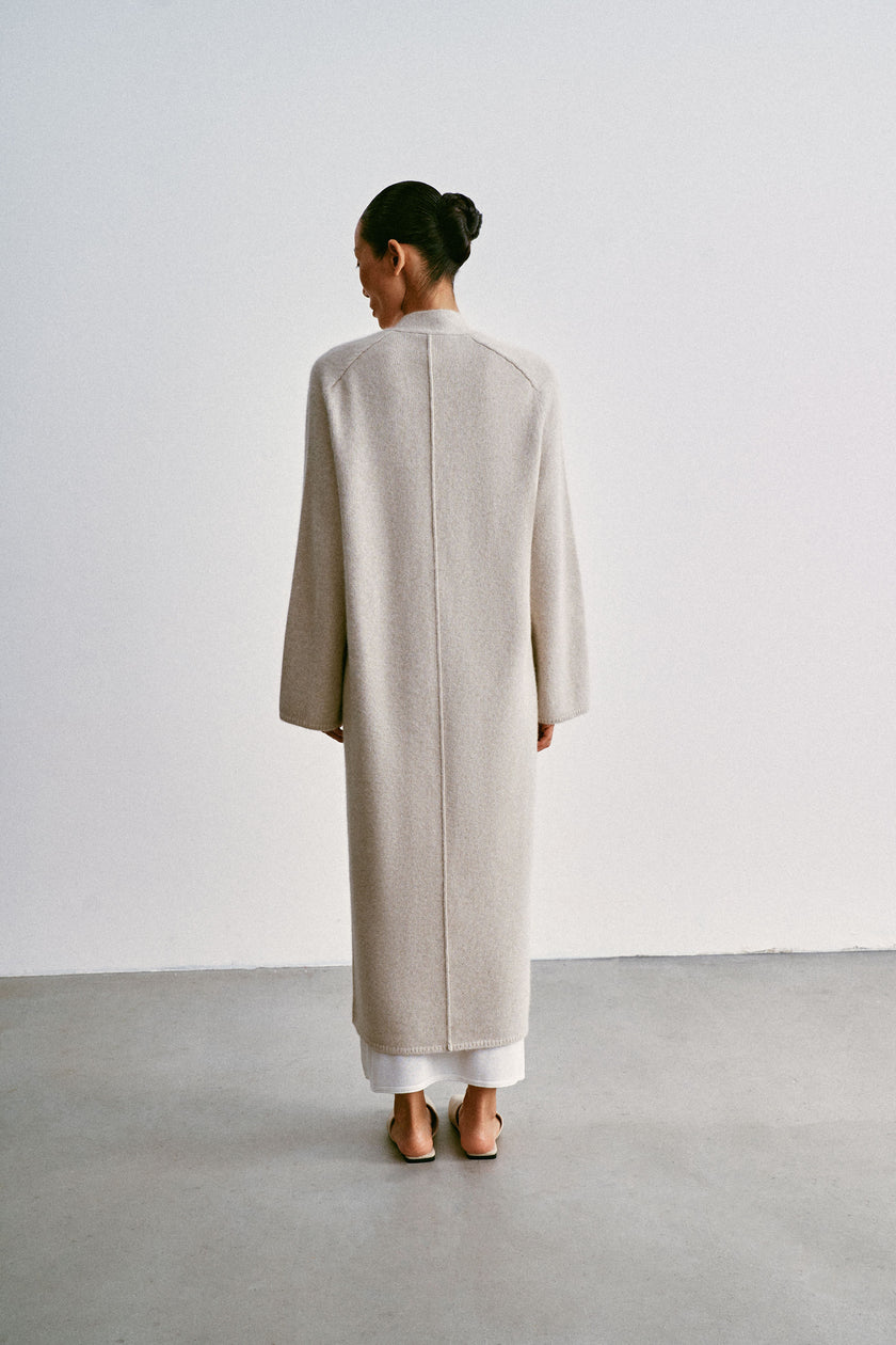 ANGELINA one-button cardigan coat, pearl