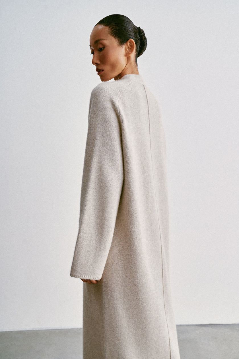 ANGELINA one-button cardigan coat, pearl