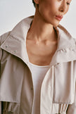 SASHA Drawstring-Waist Windbreaker, light gray