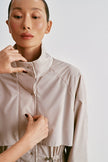 SASHA Drawstring-Waist Windbreaker, light gray