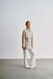 SASHA Drawstring-Waist Windbreaker, light gray