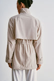 SASHA Drawstring-Waist Windbreaker, light gray