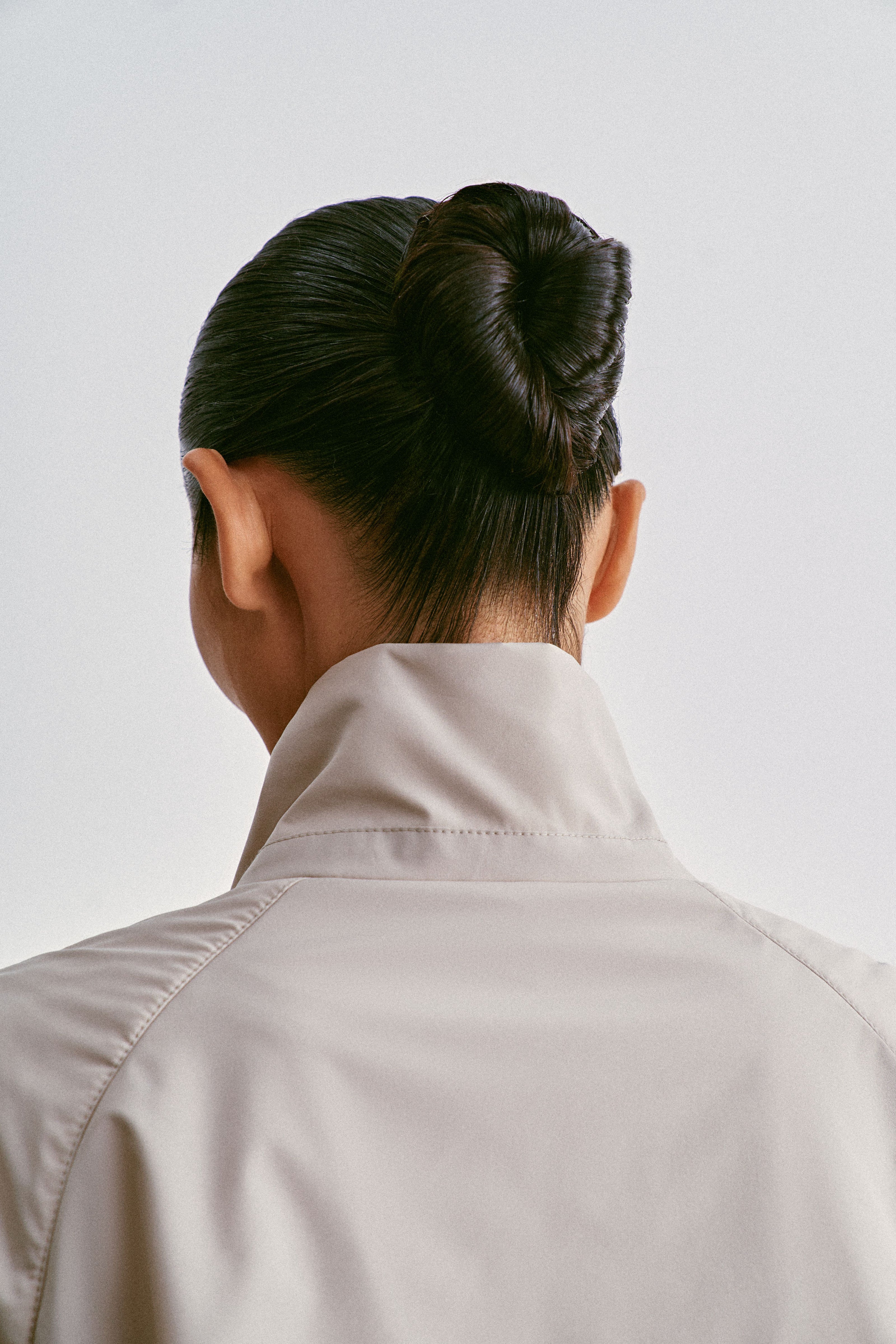 SASHA Drawstring-Waist Windbreaker, light gray