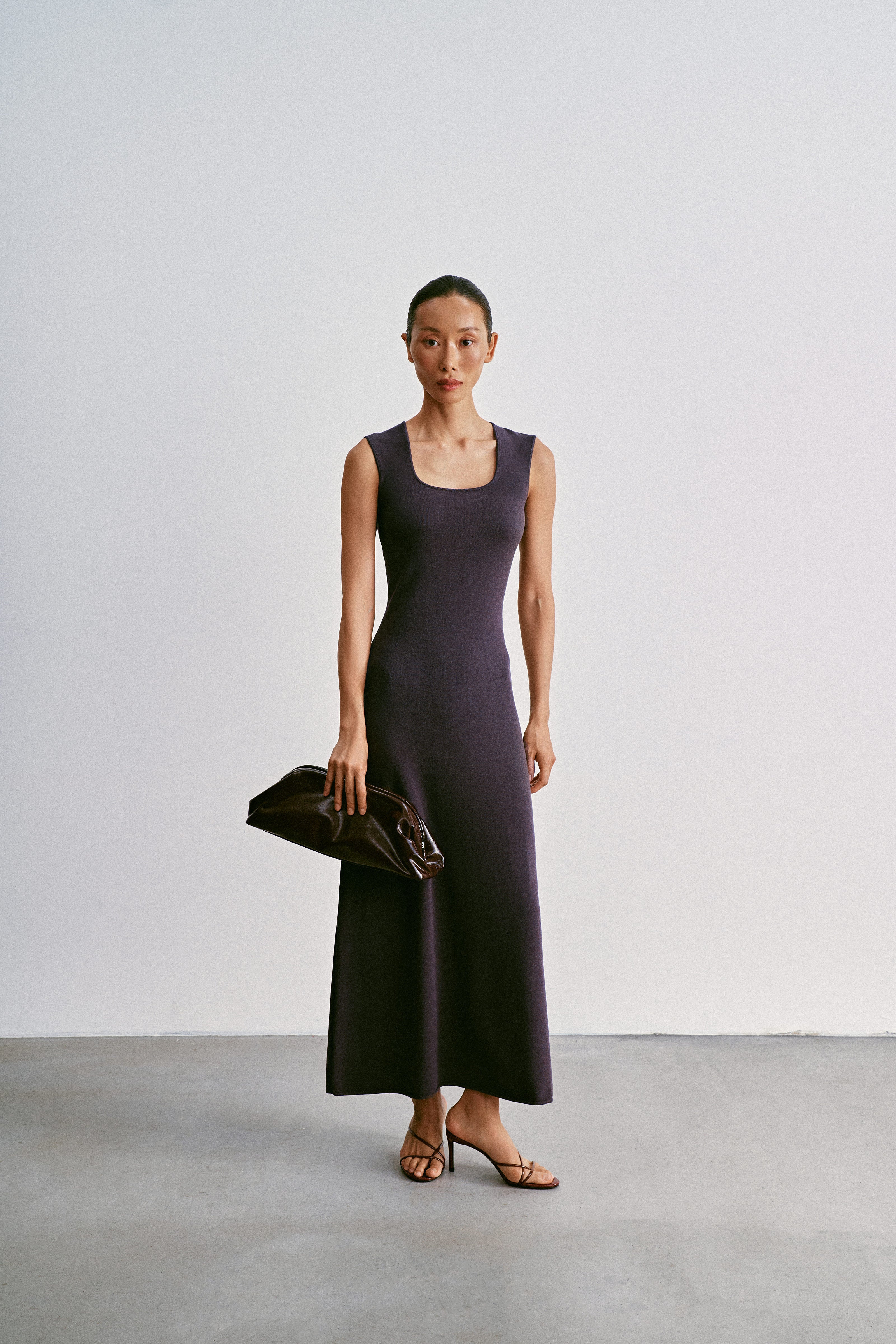 TONY thin-belt dress, ardesia