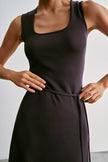 TONY thin-belt dress, ardesia
