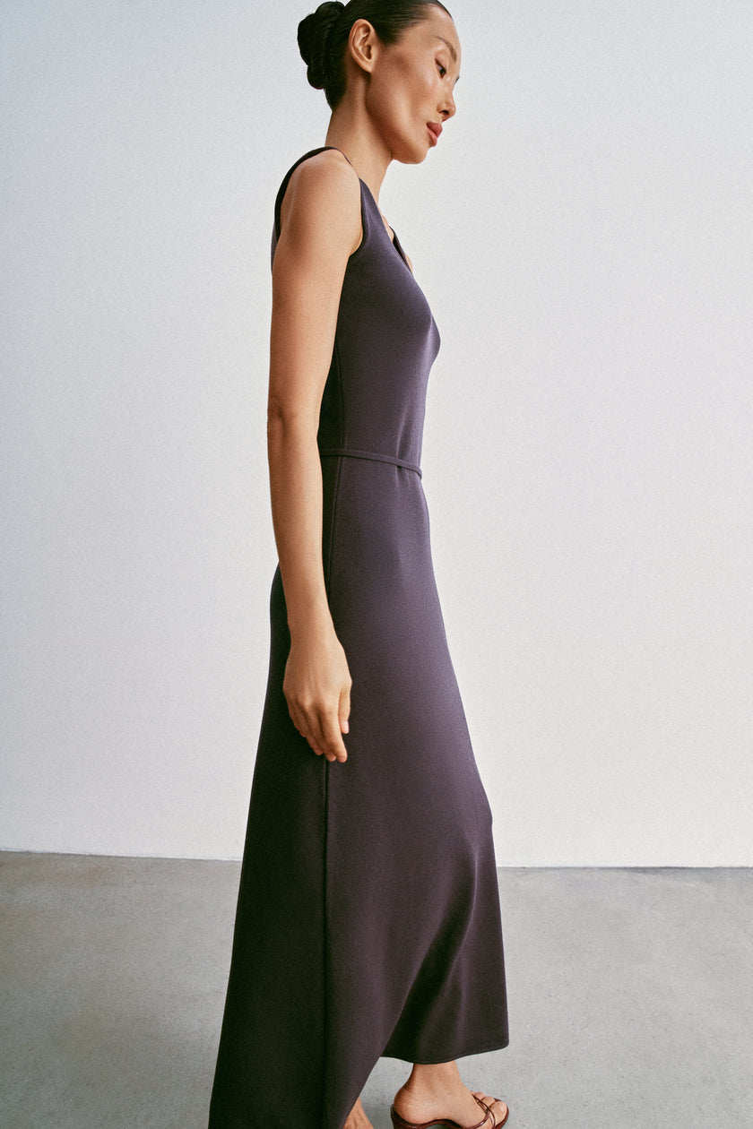 TONY thin-belt dress, ardesia