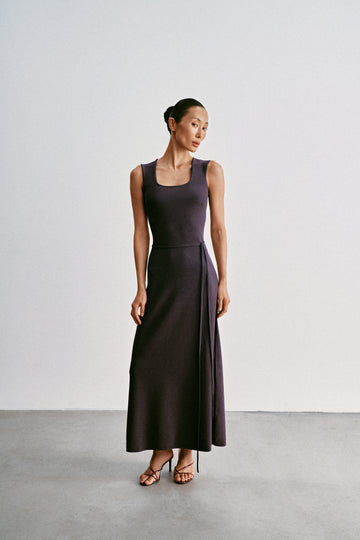 TONY thin-belt dress, ardesia