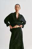 TAMUNA fluid drape skirt, black