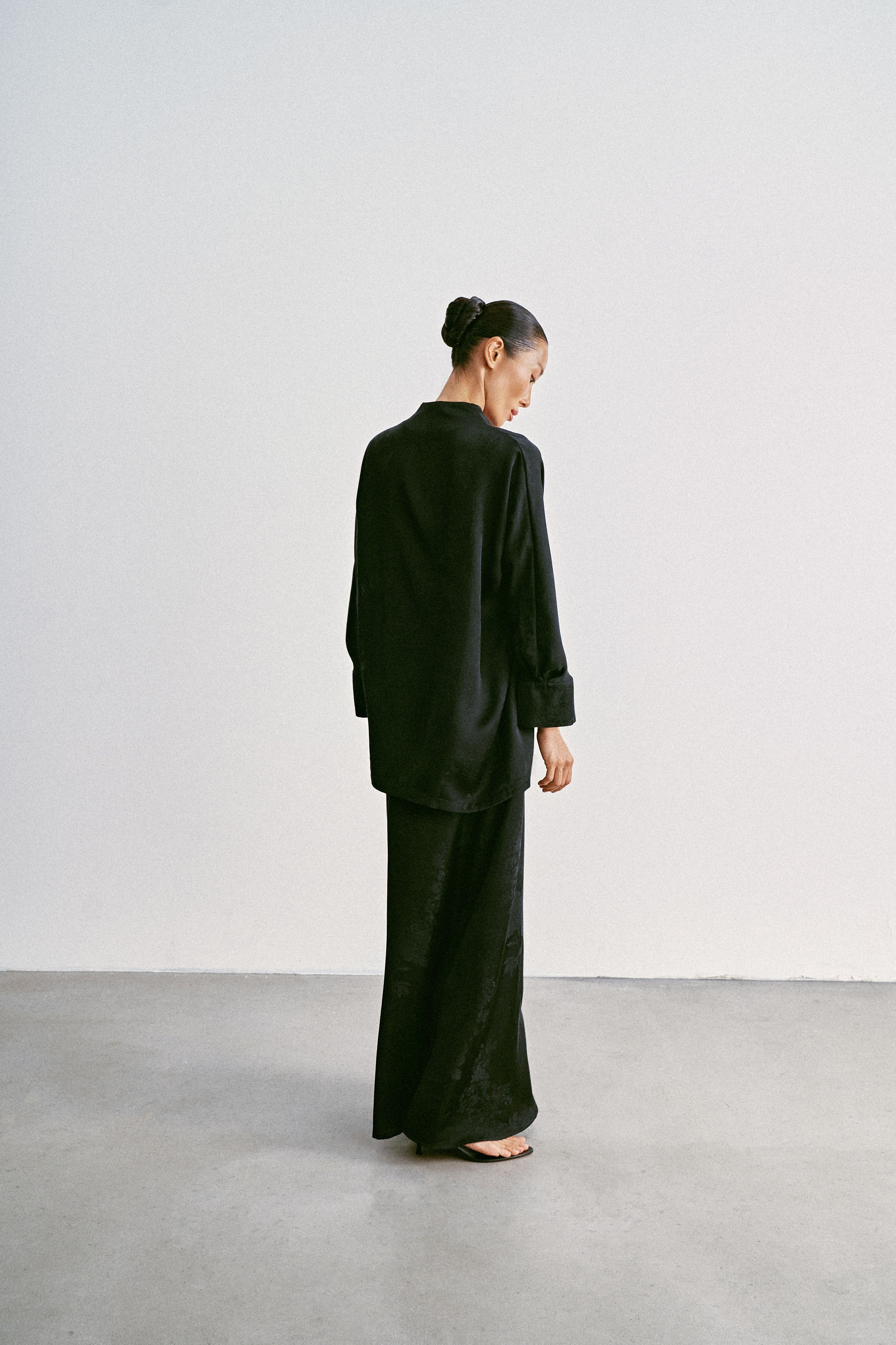 TAMUNA kimono shirt, black