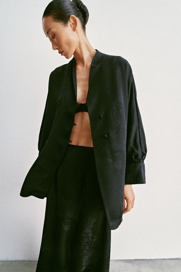 TAMUNA kimono shirt, black