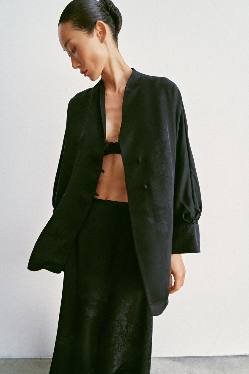 TAMUNA fluid drape skirt, black