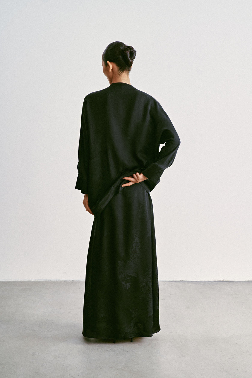 TAMUNA fluid drape skirt, black