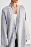 ANGELINA one-button cardigan coat, gray