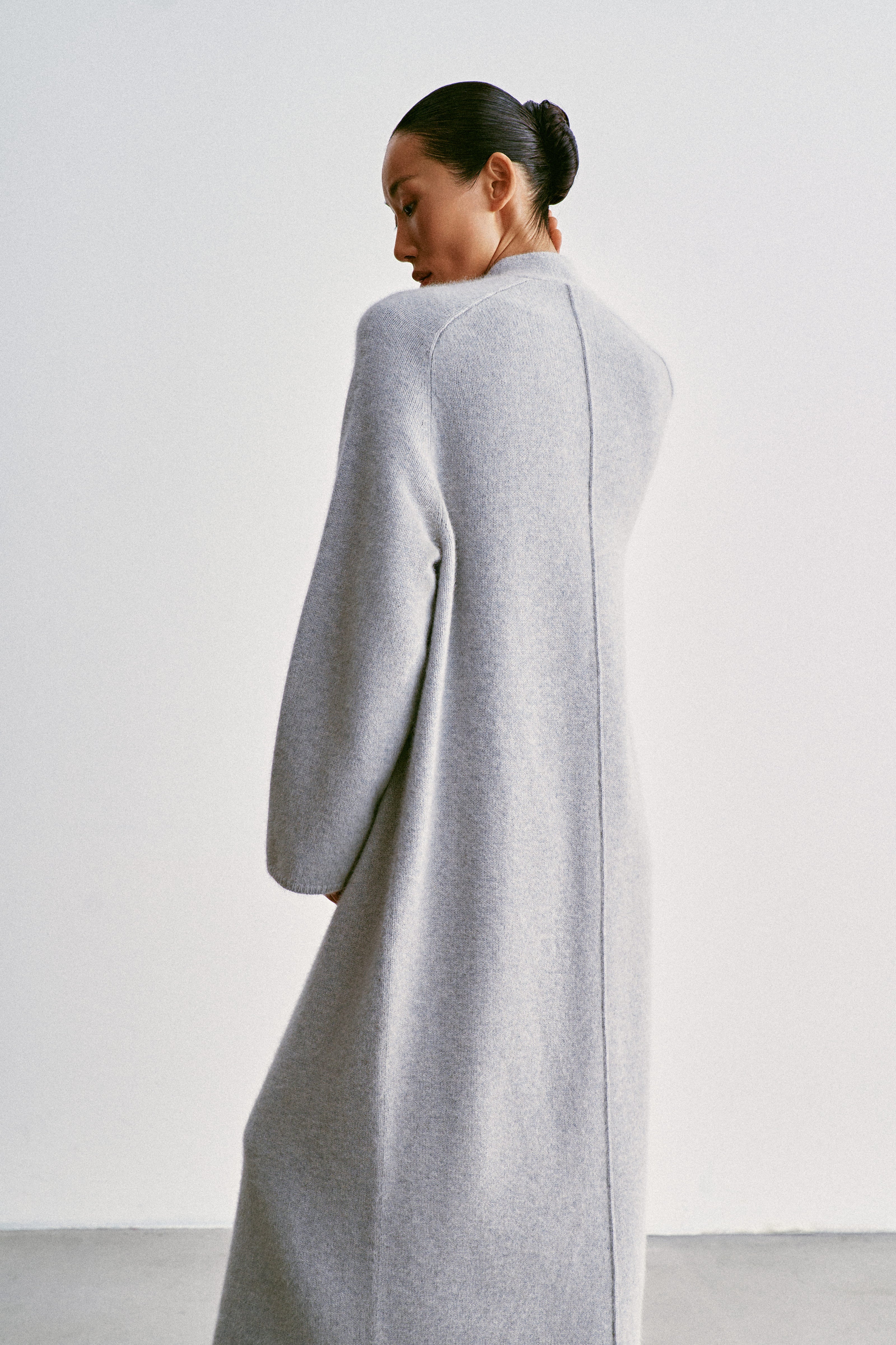 ANGELINA one-button cardigan coat, gray