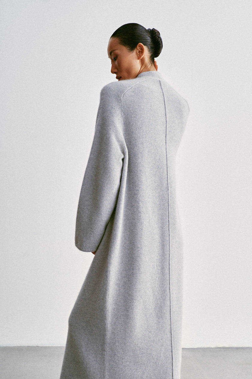 ANGELINA one-button cardigan coat, gray