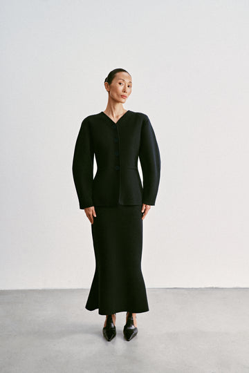 TILDA textured wool jacket, black