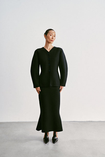 TILDA textured wool jacket, black