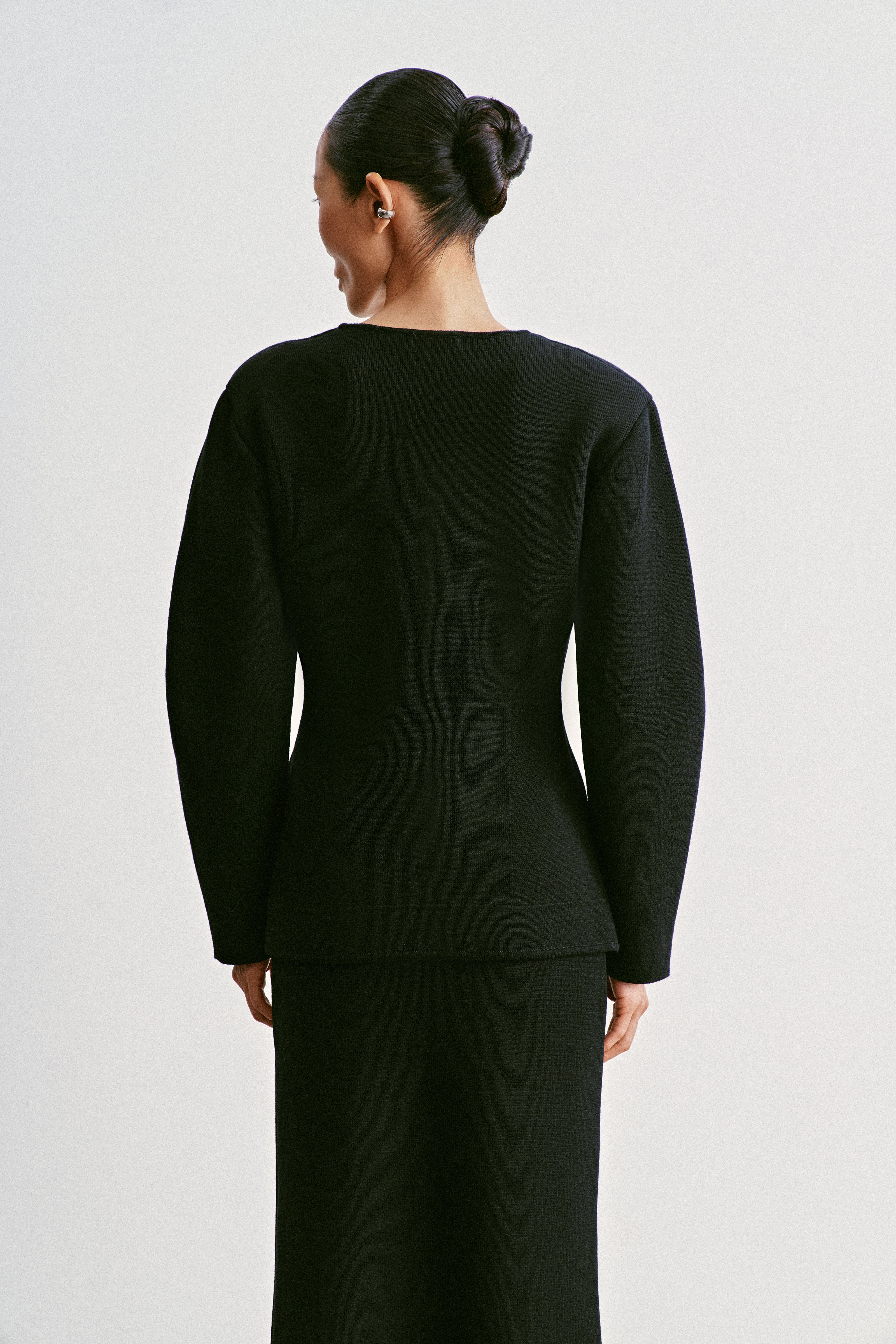 TILDA textured wool jacket, black