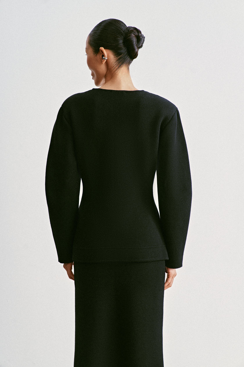 TILDA textured wool jacket, black