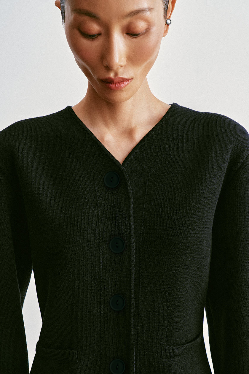 TILDA textured wool jacket, black