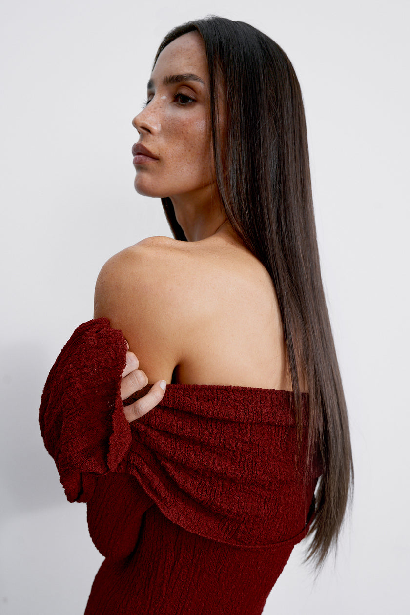 DAVIDA dress, burgundy