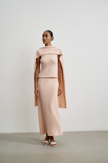 MELANIE boucle scarf, peach