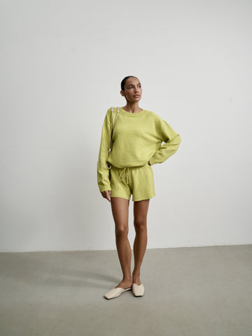 ROMEE boucle knit jumper, lime