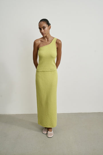 ROMEE boucle knit skirt, lime