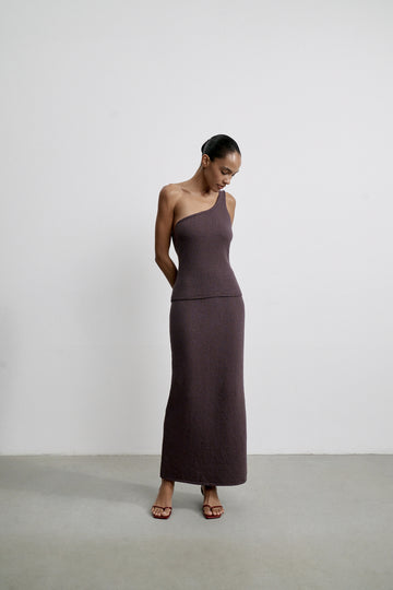 ROMEE boucle knit skirt, ardesia