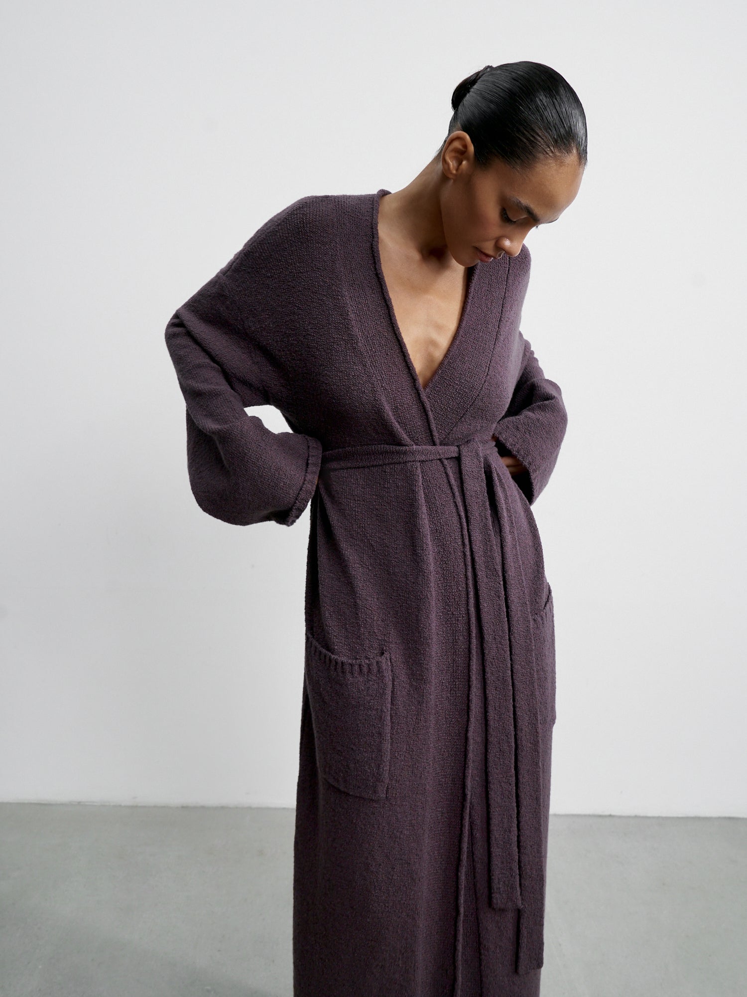 ROMEE cardigan long, ardesia