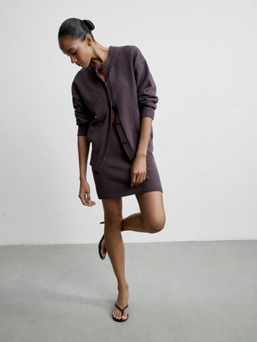 ROMEE textured knit cardigan, ardesia