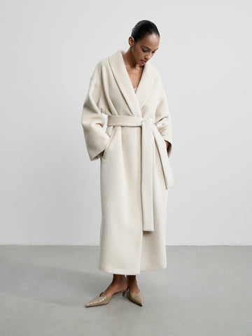 TOSCANA premium wool coat, milk