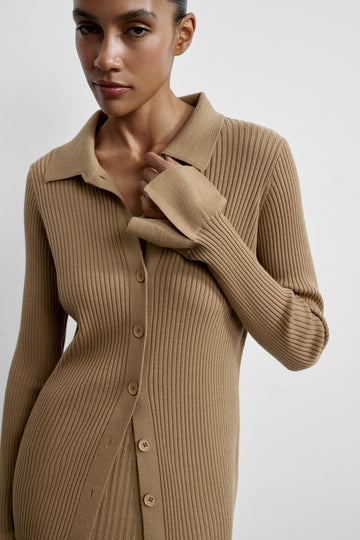 INEZ shirt with flared cuffs, beige