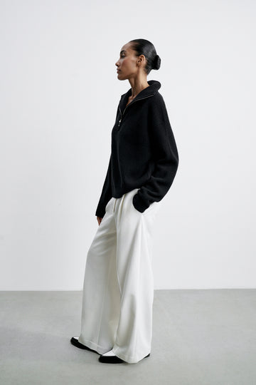 FABIA cashmere anorak sweater, black