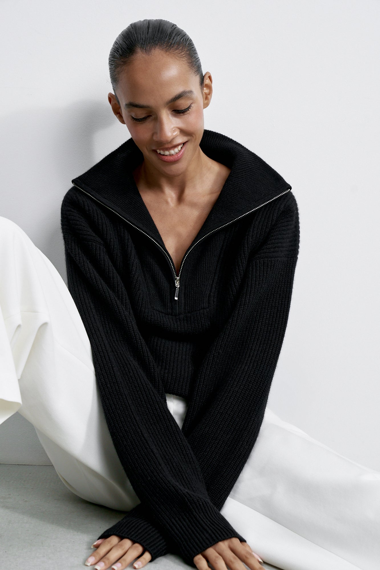 FABIA anorak sweater, black