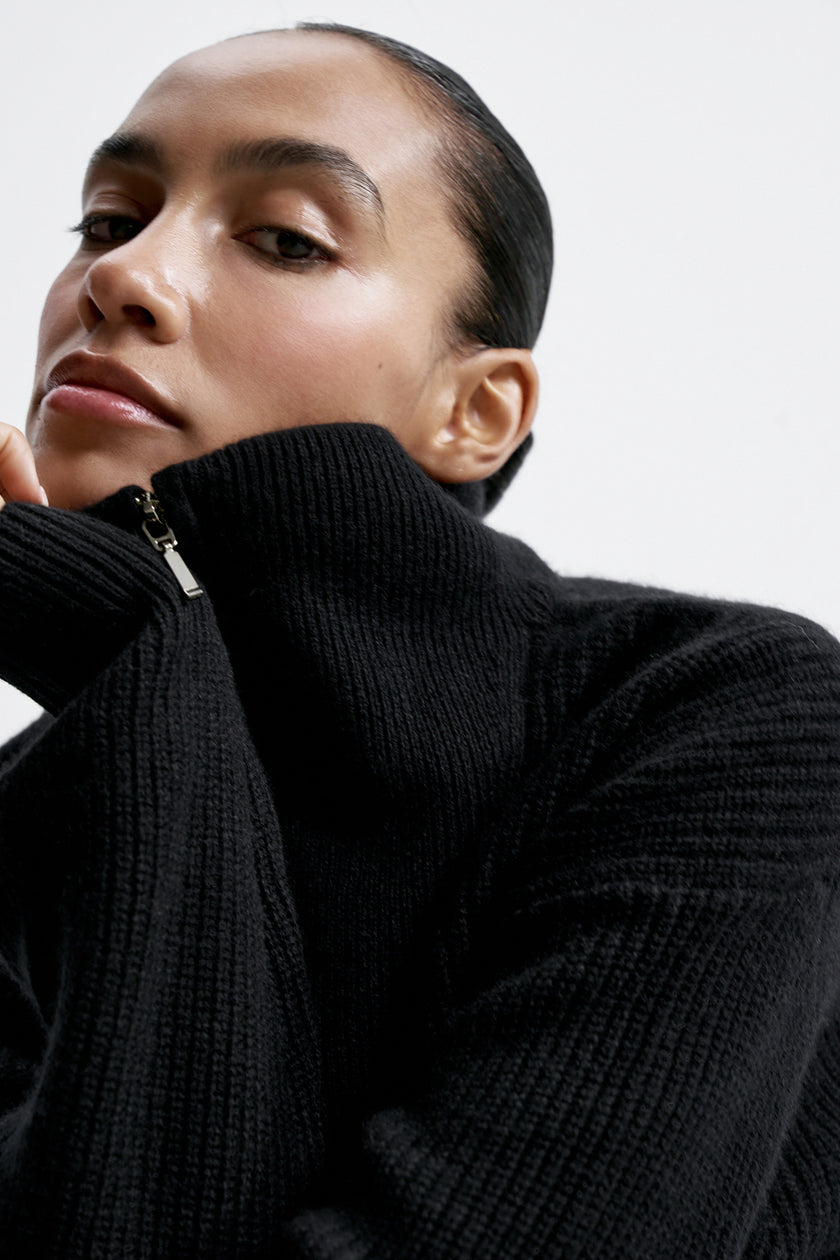 FABIA anorak sweater, black