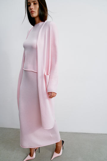 ISABEL cashmere wool skirt, light pink