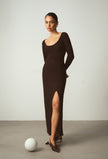 SABINE dress, dark chocolate