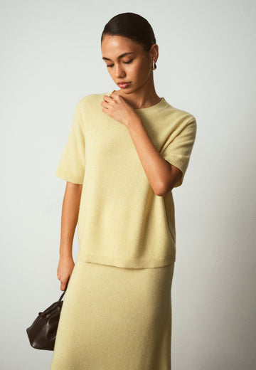 ALINA cashmere jumper, lemon