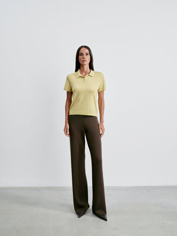 FILIPPA merino wool polo, lemon