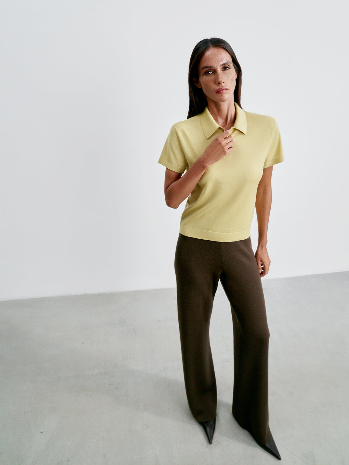 FILIPPA polo jumper, lemon