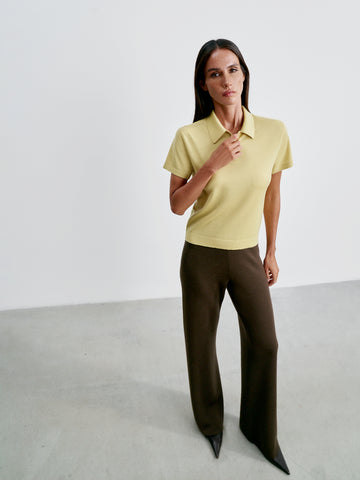 FILIPPA merino wool polo, lemon