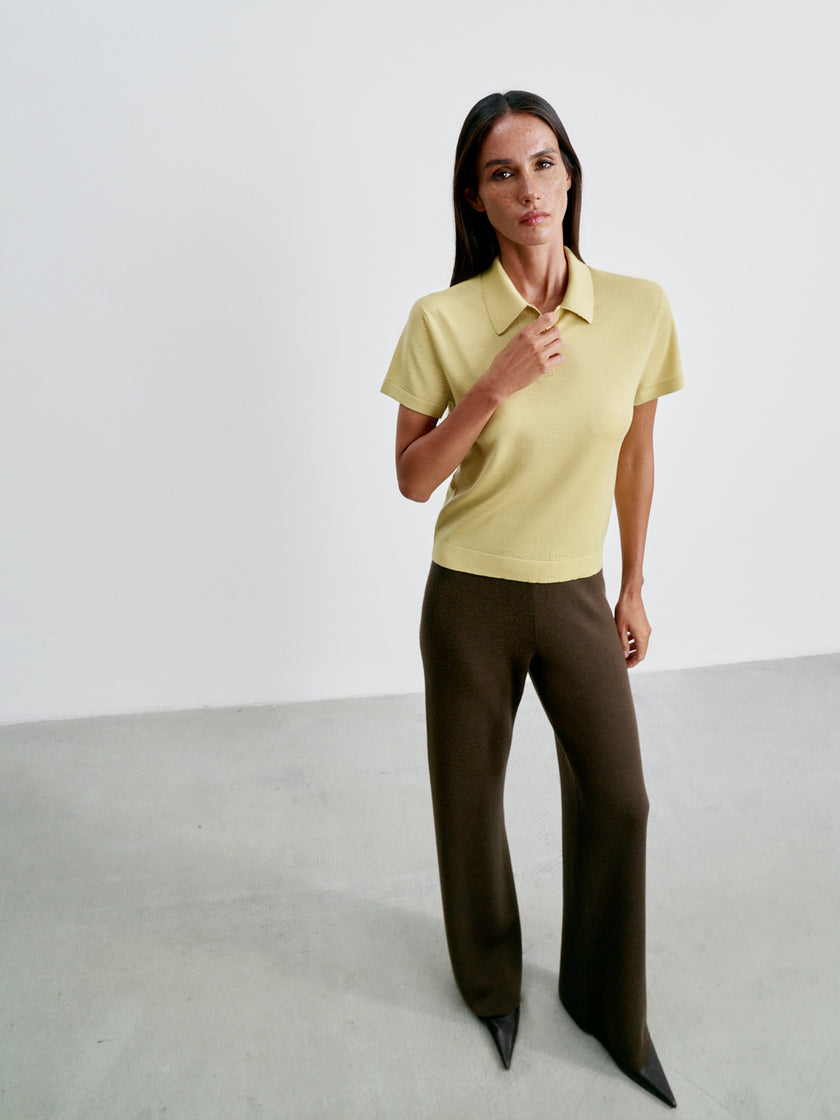FILIPPA polo jumper, lemon