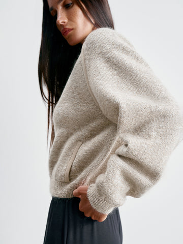 SAGE relaxed fit bomber, beige