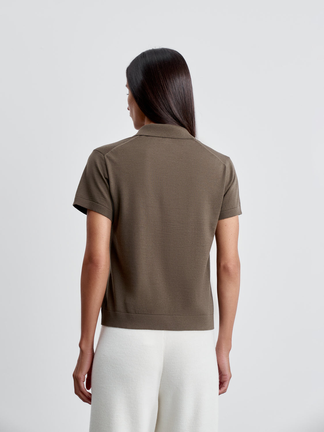 FILIPPA polo jumper, warm gray