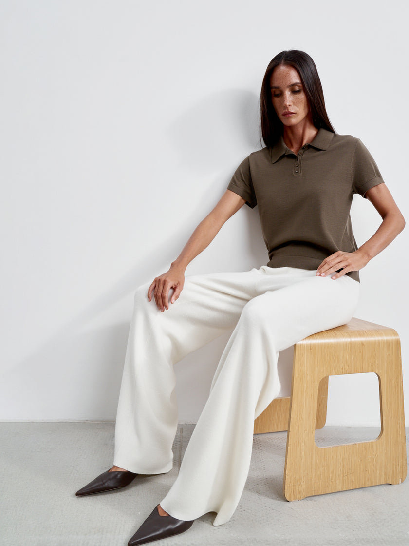 FILIPPA polo jumper, warm gray
