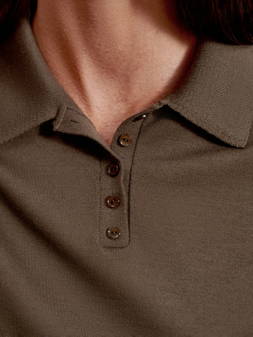 FILIPPA polo jumper, warm gray
