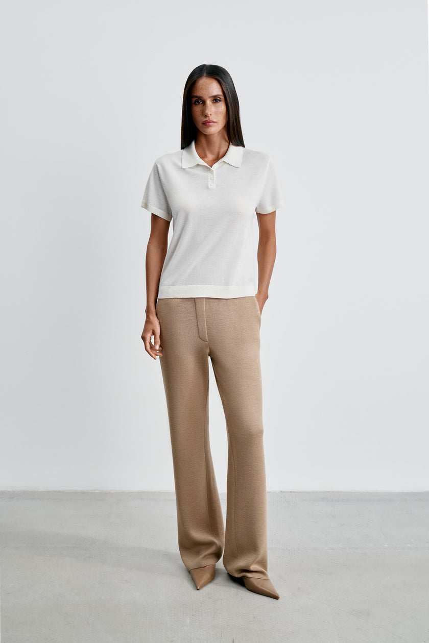 FILIPPA polo jumper, milk