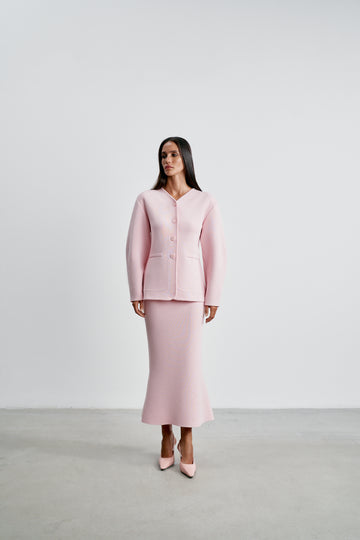 TILDA textured wool jacket, pink